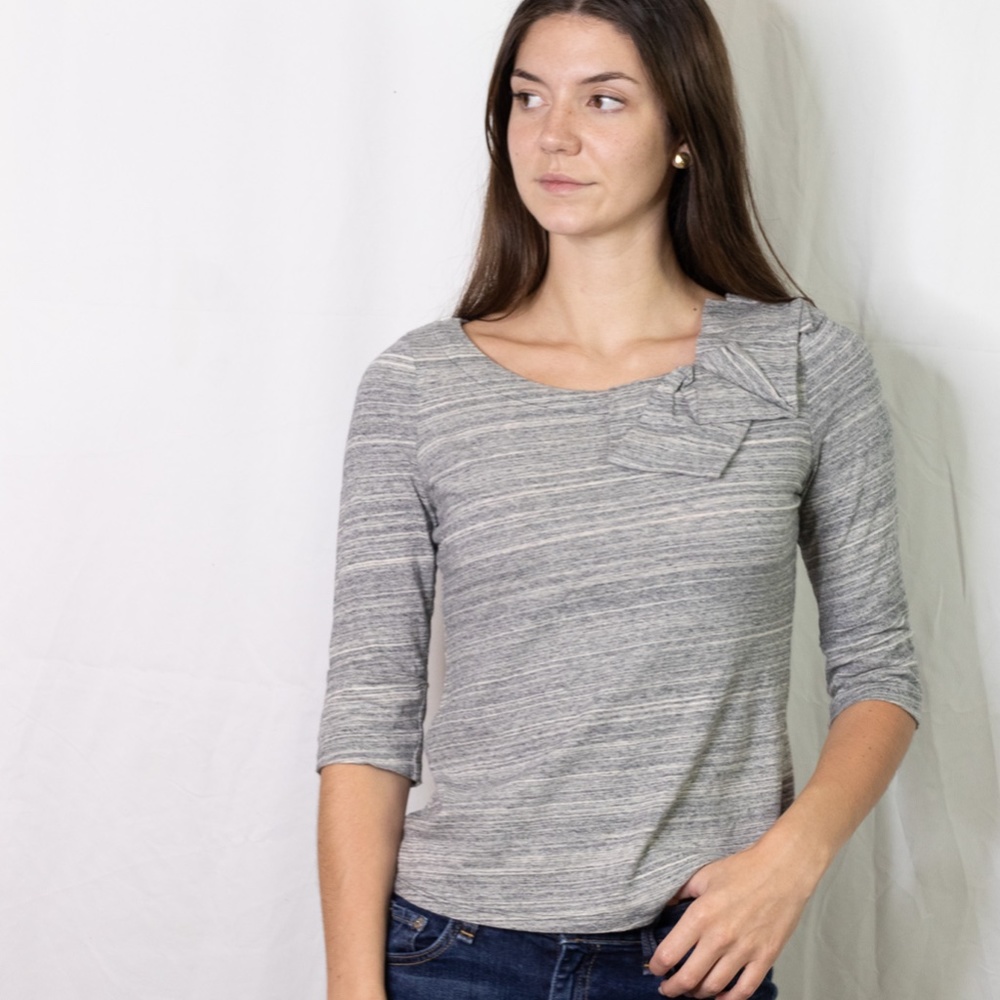 Anthropologie Postmark gray shoulder detail top